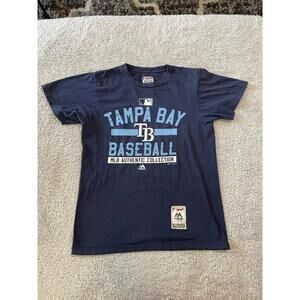 Tampa Bay Rays T-Shirt MLB Baseball Authentic Collection Majestic Size Medium